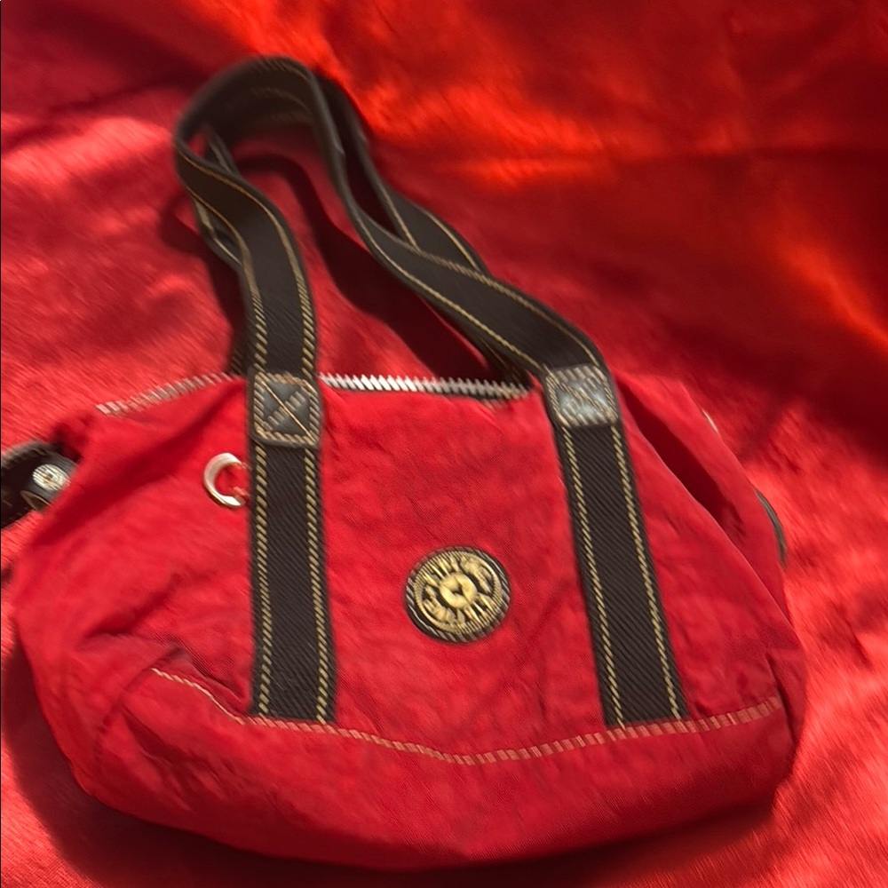 Red Shoulder Bag with Black Straps